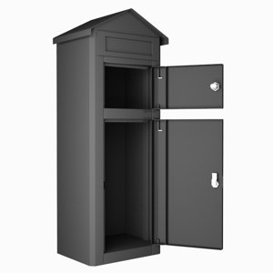 Parcel box doors open