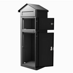 Doors fully open on Vincent parcelbox