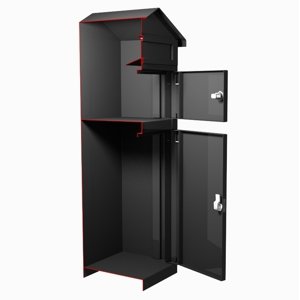 Sectional view of parcel box