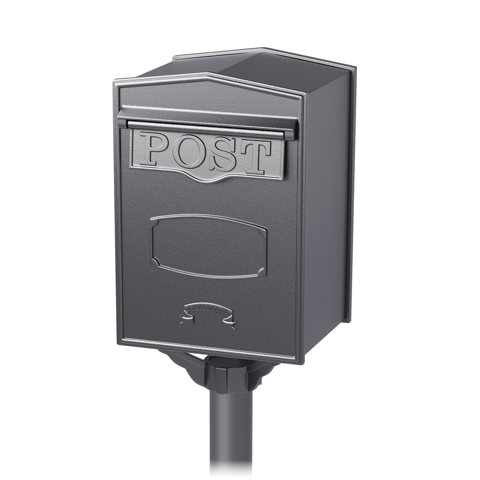 Freestanding mailbox in garden