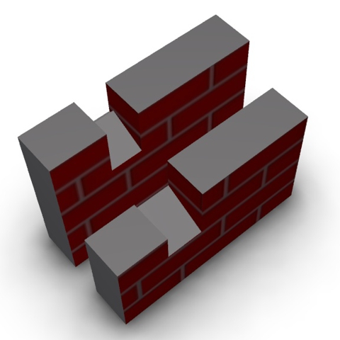 Brick wall for letter chute