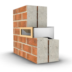 Letter chute through a double wall