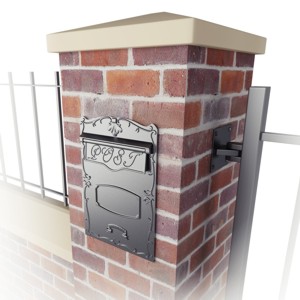Mailbox built into a brick pier