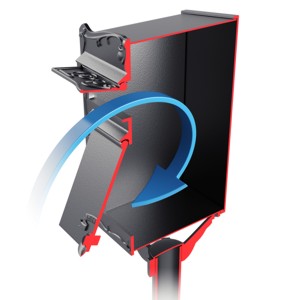 Sectional view of a postbox on a stand