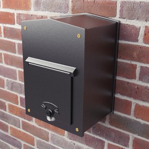 Rear of postbox on brick wall