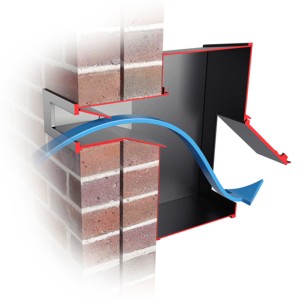 Postbox fitted in a double brick wall