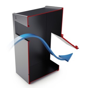 Sectional view of mailbox