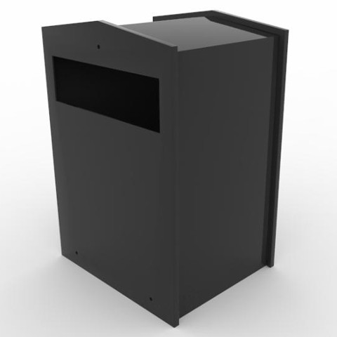 Front view of slim collection box