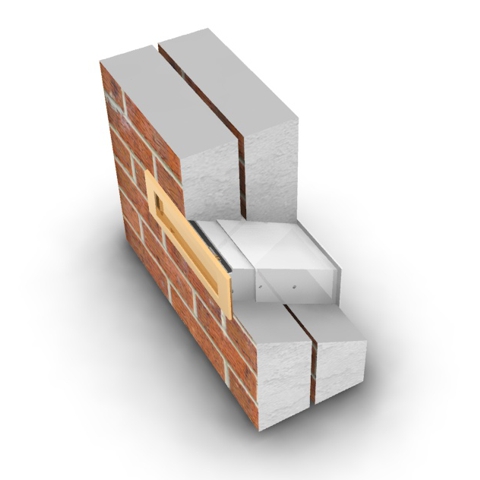 Standard size LS16 letter chute in a double brick wall