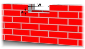 Gap in rear brick wall for letter chute