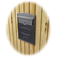  Letterbox fitted in a wooden fence