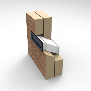 Standard size LS16 letter chute in a double brick wall